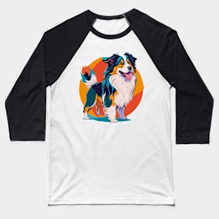 Australian Shepherd Portrait Baseball T-Shirt